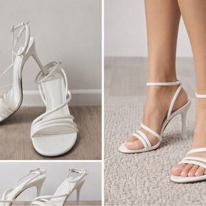 Zara White Strappy Heels